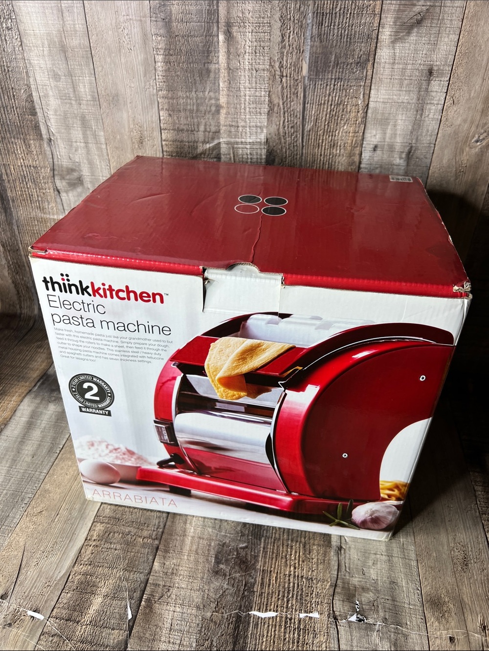 Thinkkitchen Red Electric Pasta Machine - Picture 2 of 6